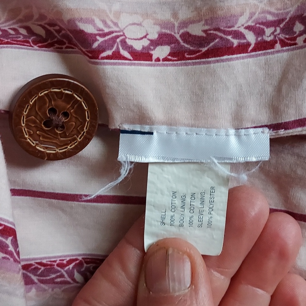 GAP Khaki Button Closure multi Pocket Utility Jacket Structured Shoulders Sz 10 - Picture 9 of 9